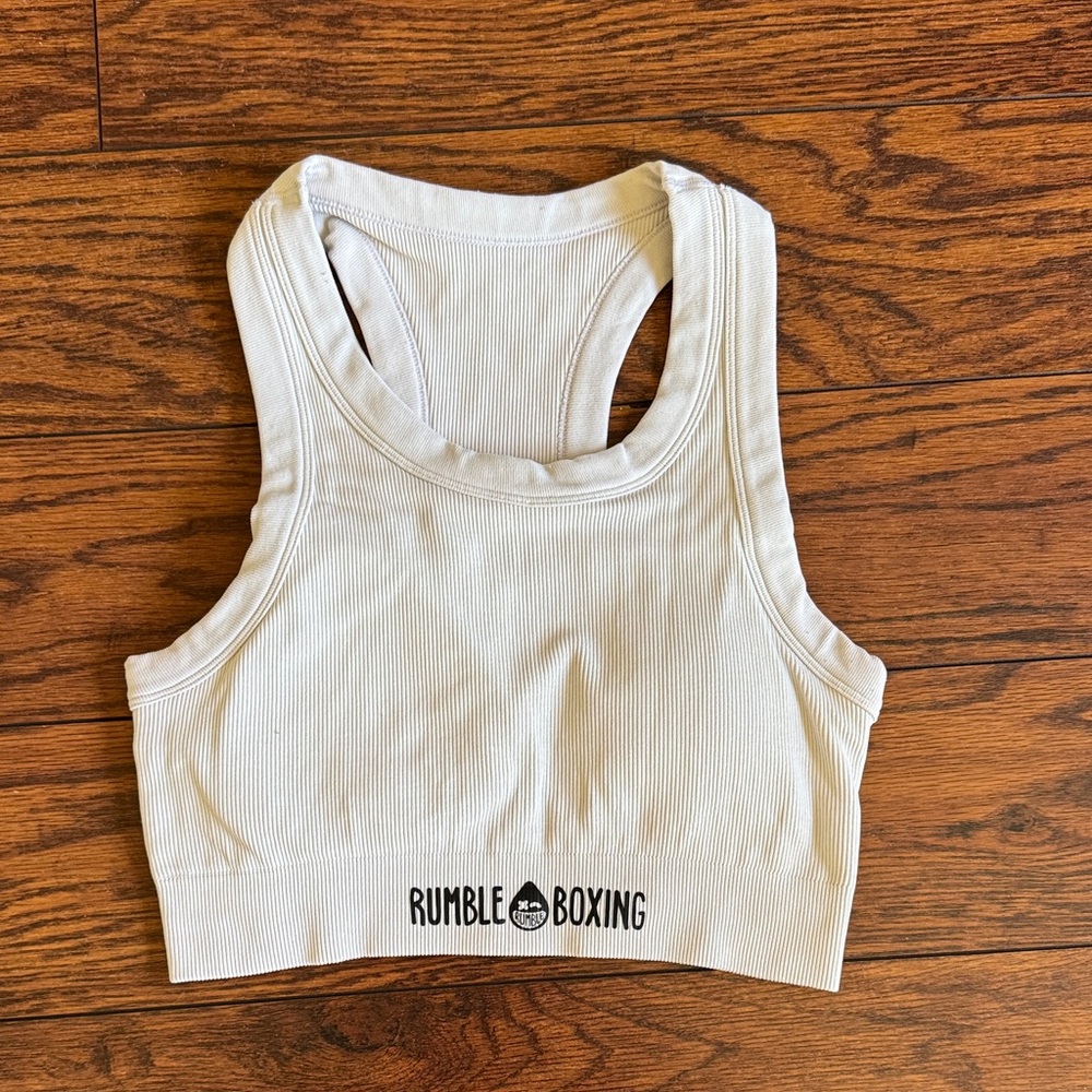 Rumble Boxing White Sports Bra